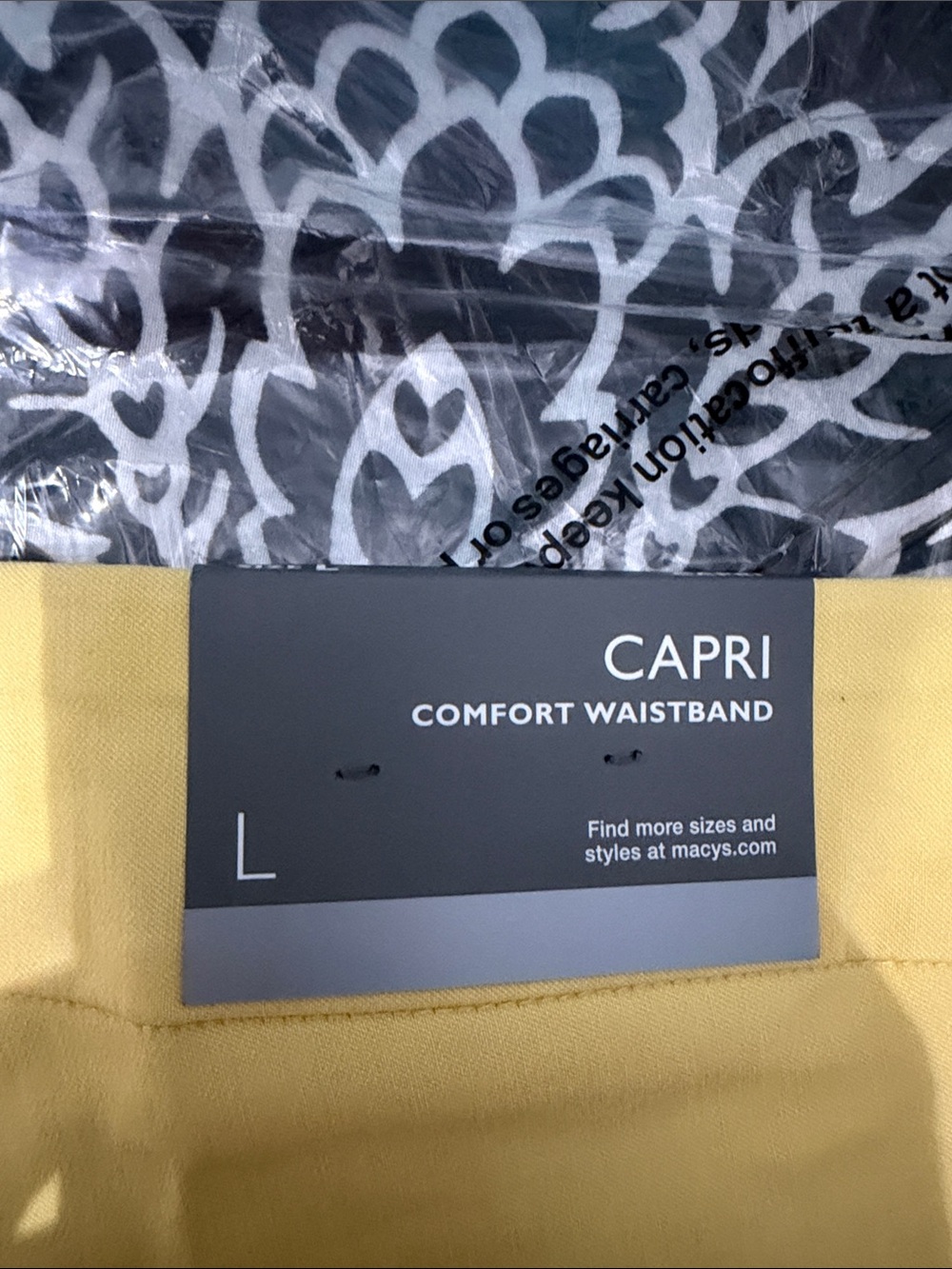 JM Collection Yellow Stretch Capris - Picture 6 of 8
